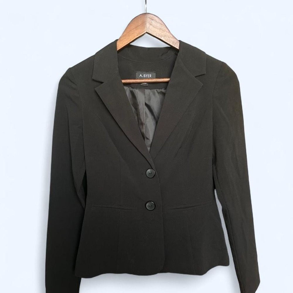A. Byer Tailored Black Two-Button Blazer